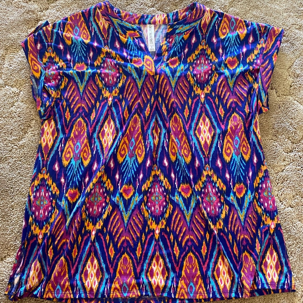 Colorful Patterned Dear Scarlet Women's Top small